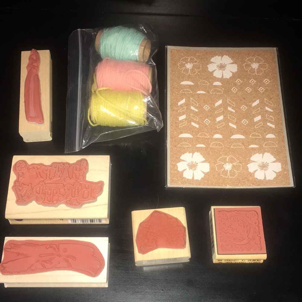 Craft supplies: 5 rubber stamps & accessories - Picture 2 of 16